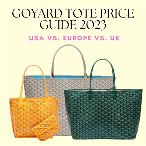 goyard tote price|Goyard bags price guide.